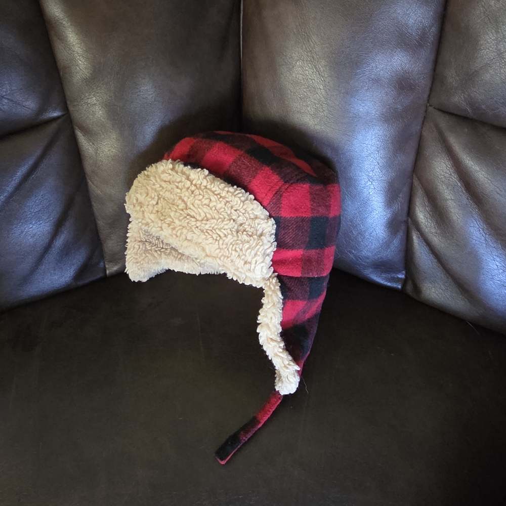 Red and Black Plaid Trapper Hat